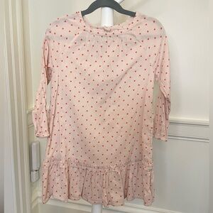 EUC Old Navy Pink Heart Print Long-Sleeve Dress - Size 5T